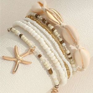 Beaded Bracelets with Shells & Starfish Pendant